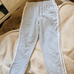 Adidas Kids Sky Blue Joggers with White Stripes
